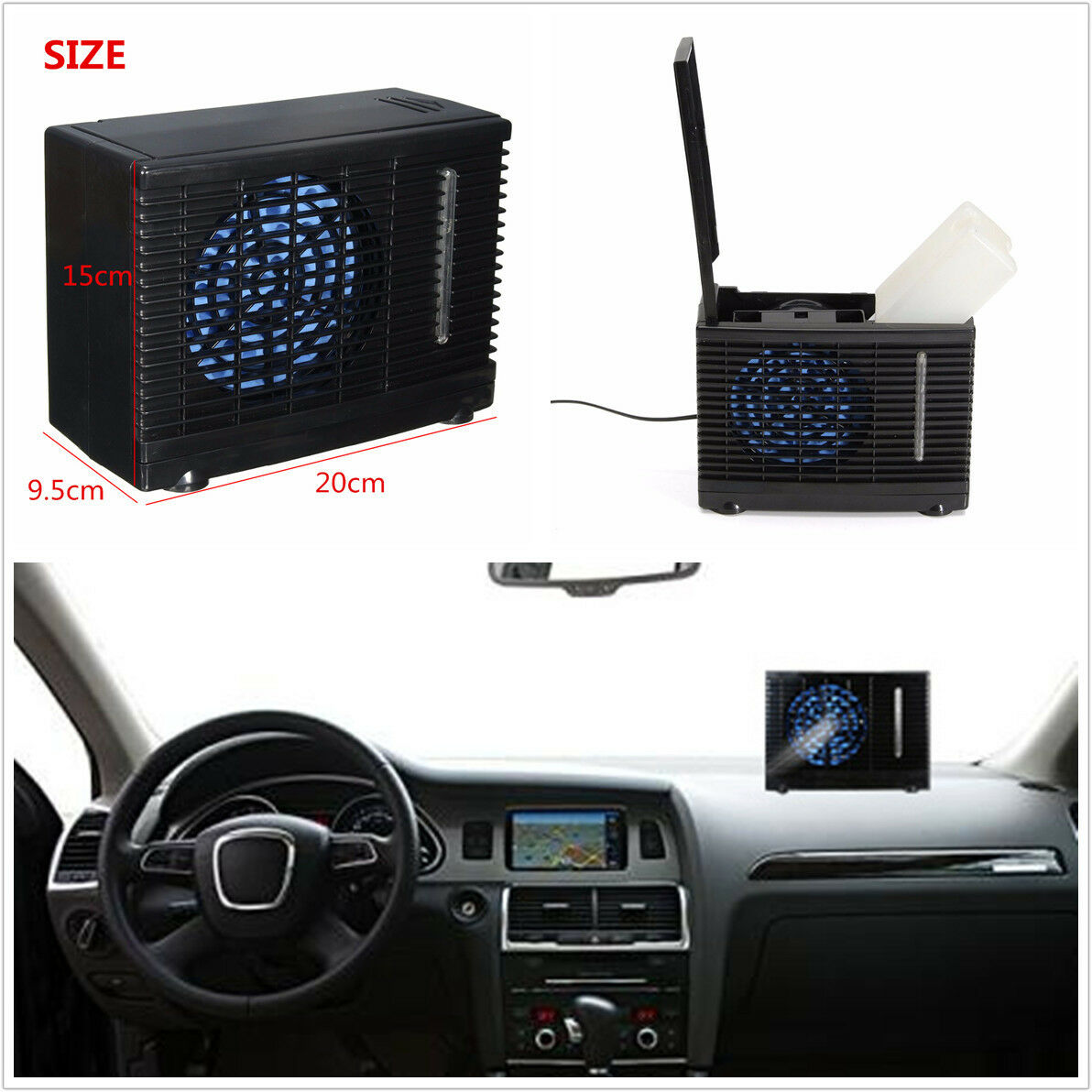 12V Portable Home Car Cooler Cooling Fan Water Ice Evaporative Air Conditioner