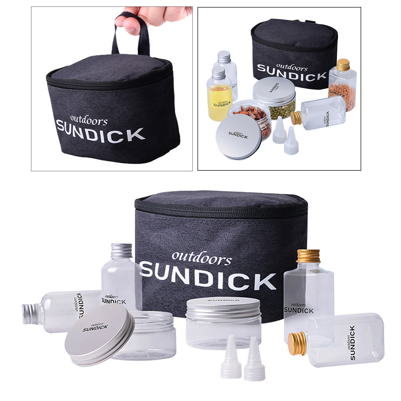 6pcs Kitchen BBQ Spice Jars Cruet Tool Camping Hiking Home Cooking Seasoning