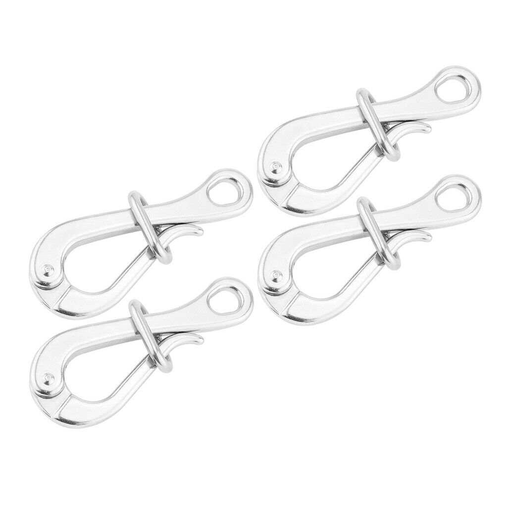 4 Pieces 4" 316 STAINLESS STEEL PELICAN HOOK Quick Release Marine Boat