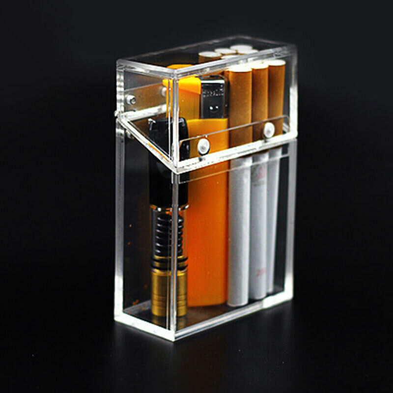 Acrylic Transparent Cigarette Case Portable Package Dust-proof Storage BoxM SJ