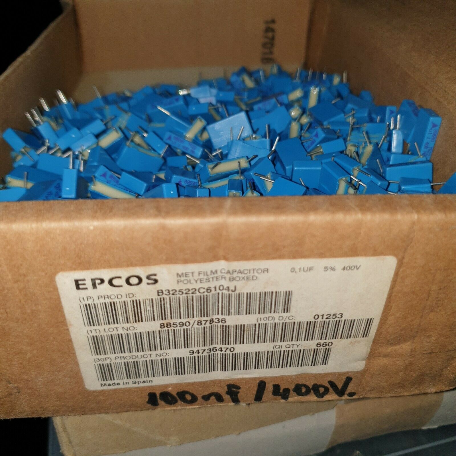 20x EPCOS SIEMENS B32522 0.1uF 100nF 400V HI-END STACKED FILM CAPS FOR AUDIO!