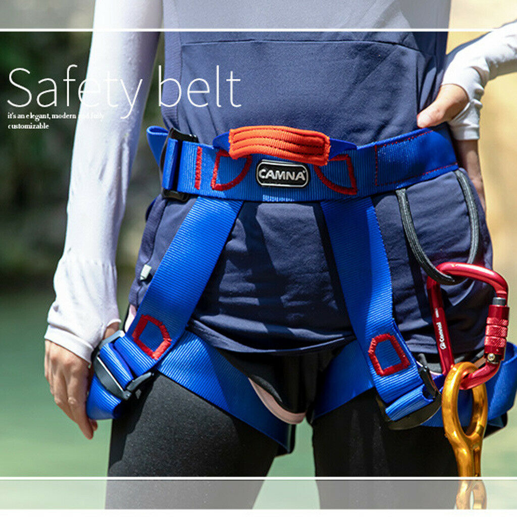 3X Climbing Harness Safety Belt Tree Climbing Rappelling Equip Blue