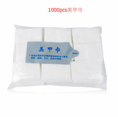 New 1000pcs UV Gel Tips Cotton Nail Polish Cleaner Remover Wipes Lint Free White