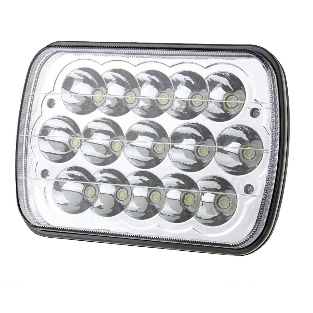 7"x6'' 15LED HID Bulb Light H4 Crystal Clear Sealed Car Van Hi/Lo Beam Headlight