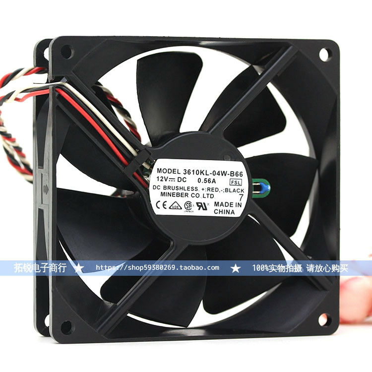 for 1PC NMB 9025 3610KL-04W-B66 DC12V 0.56A 9CM 3-wire chassis cooling fan