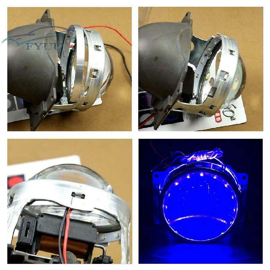 For App Remote Control 24LED RGB Headlight Projector LED Demon Devil Angle Eye