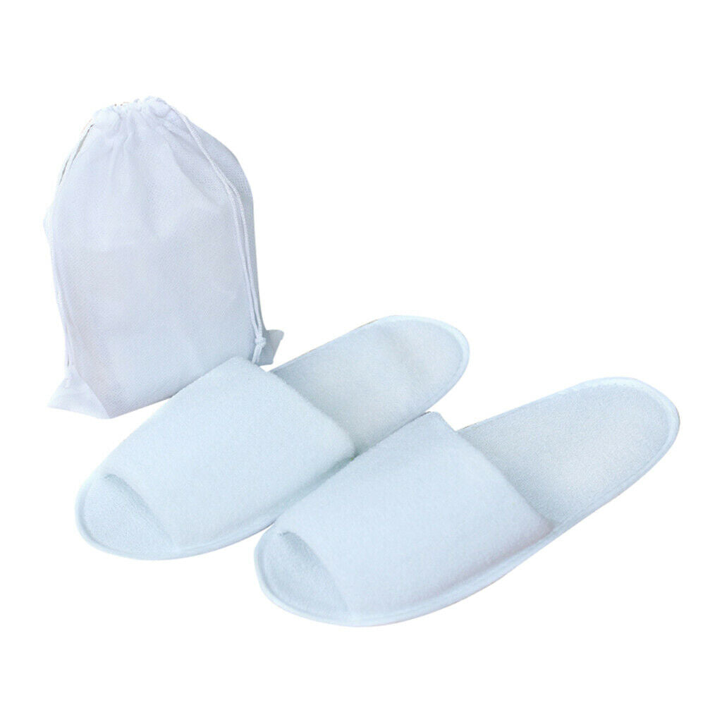 Women Men Open Toe Disposable Spa Room Non-Slip Slippers  White for Men