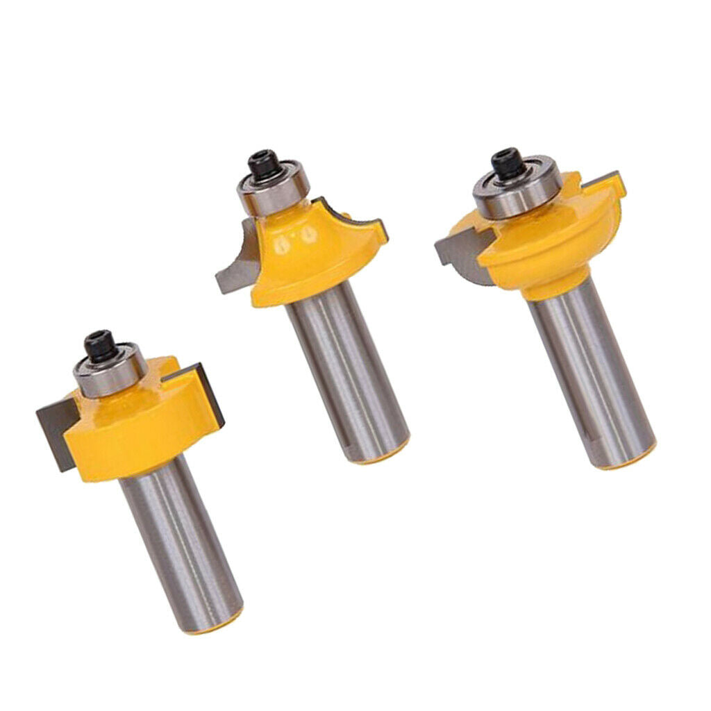 3pcs 1/2" Handle Panel Cabinet Door Router Wood Milling Cutter Kit Set