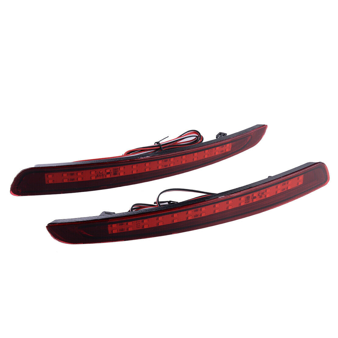 2x Tail Brake Light Rear Bumper Reflector Red Lens Fit for Ford Mondeo Fusion