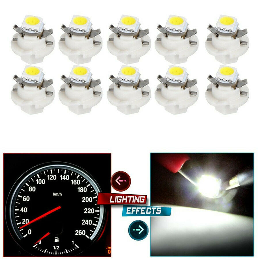 50x T5 LED Light Bulbs Car Dashboard Indicator Gauge Lamps Blue Yellow Red Green