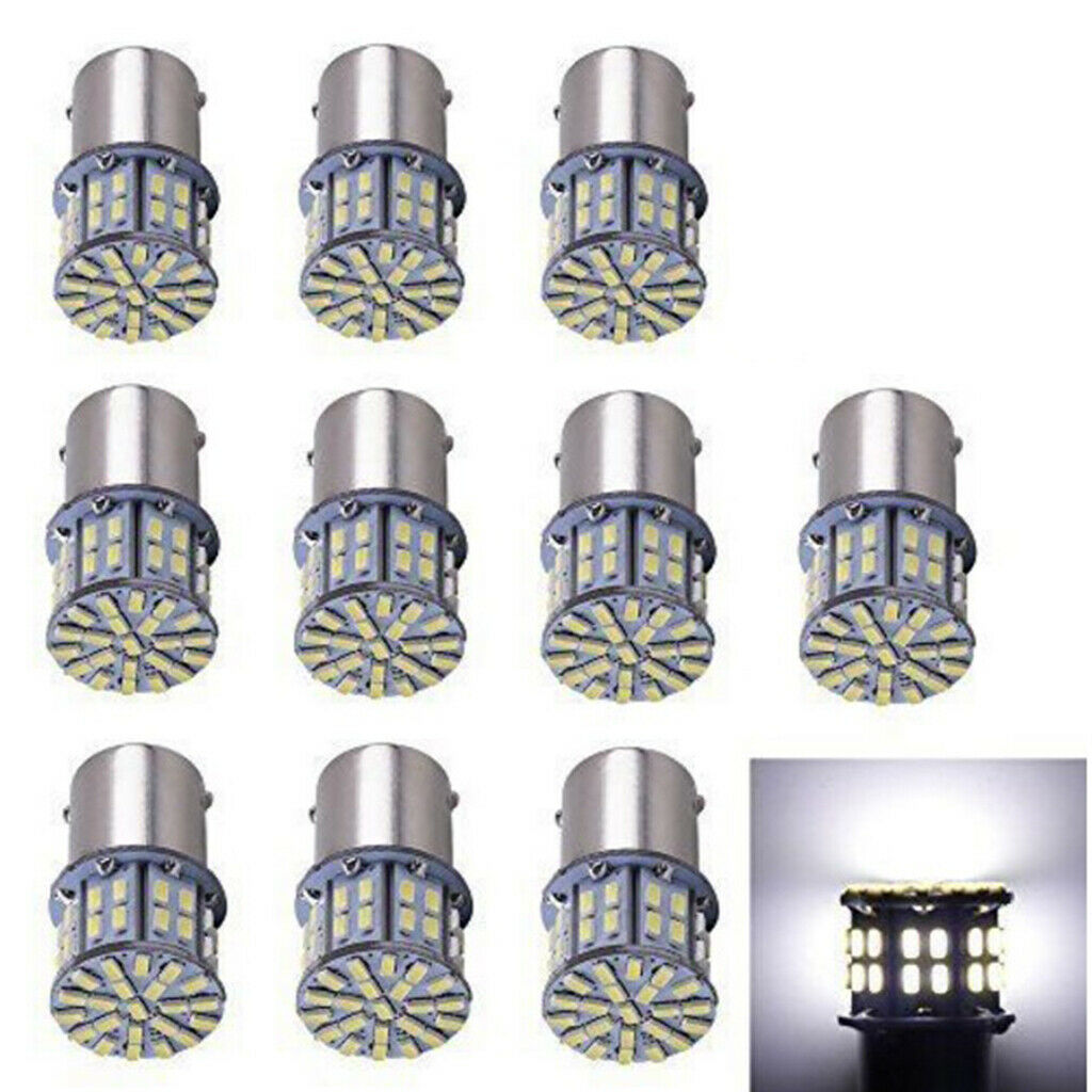 10Pcs Strobe 50SMD LED Car Turn Signal Tail Light Brake Backup Reverse Bulb