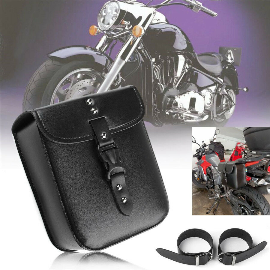 1x New Motorcycle PU Leather Tool Bag Luggage Storage Side Saddlebag