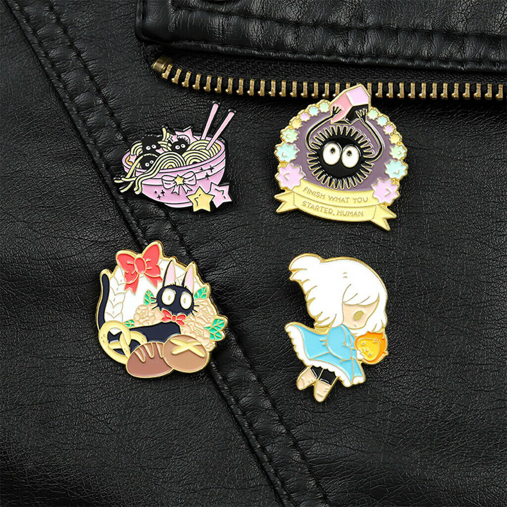 4Pcs Anime Brooch Pins Set Novelty Cute for Women Men Decor Prom Banquet