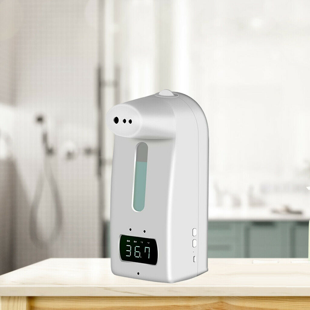 Wall-Mounted Infrared Thermometer + 1000ml Automatic Liquid Soap Dispenser