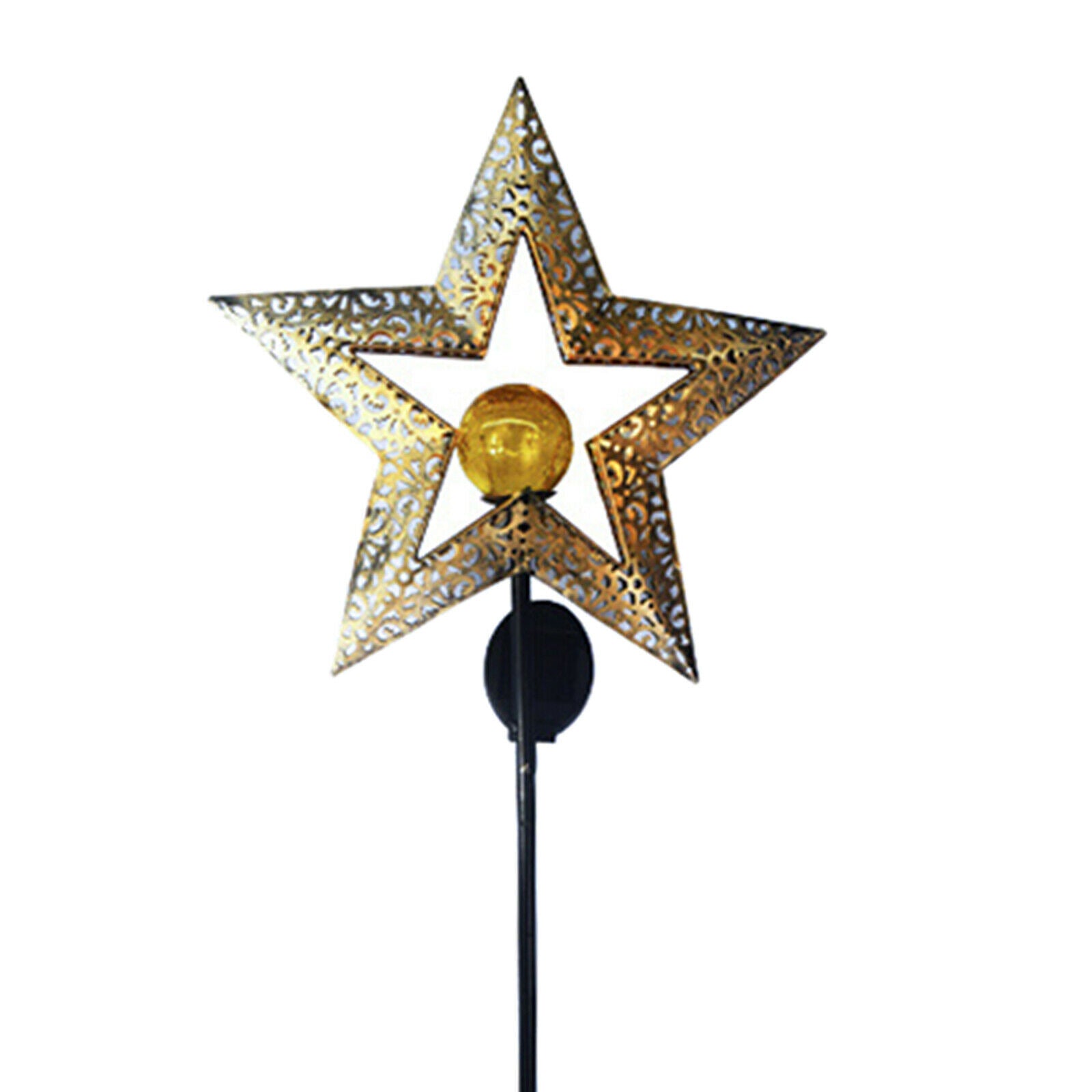 Garden Solar Lights Metal Star Stake Light Ornaments Warm White LED Pathway