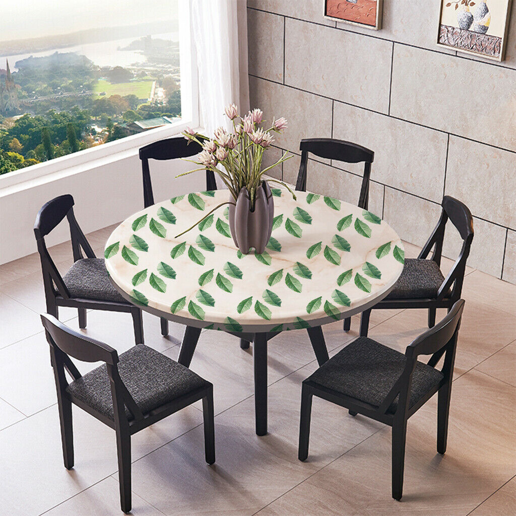 2x Non-Slip Tablecloth Washable Round Table Cover Cloth Home Party 48'' 60''