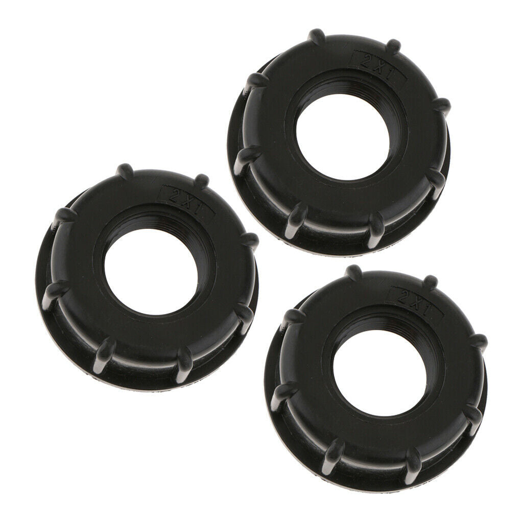 3PCS IBC Water Tote Tank Adapter Hose Cap for 60mm Thick Thread Outlet 1inch