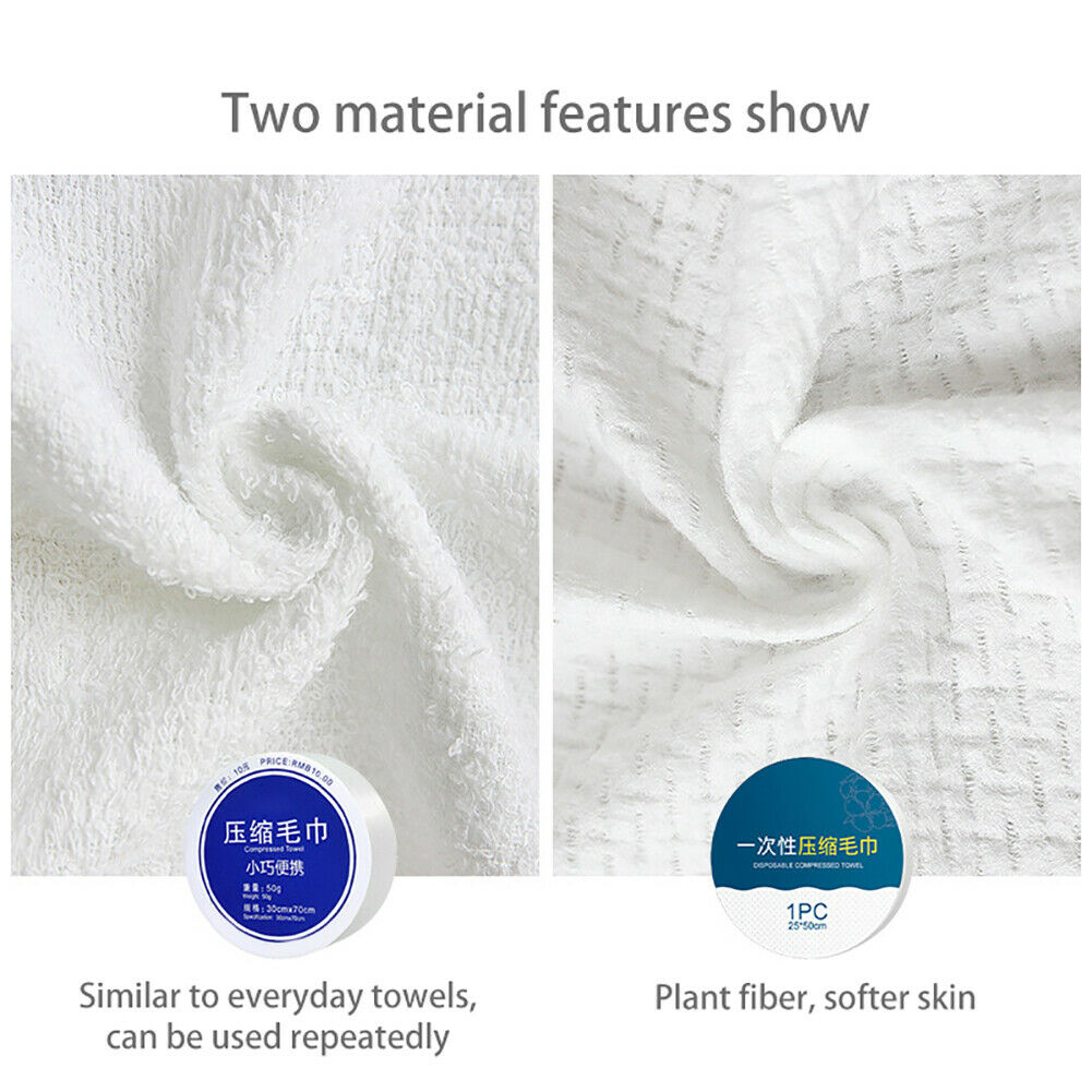 5Pcs Compressed Towels Camping Travel Practical Easy To Carry Towels