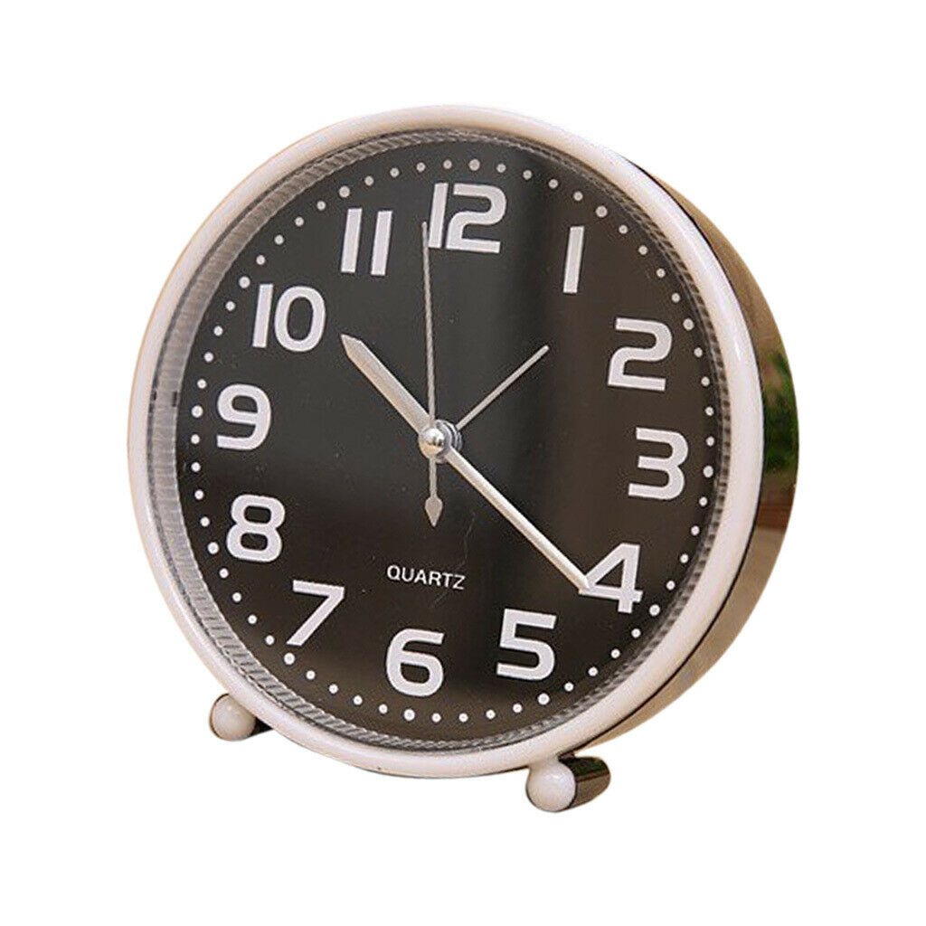 5" Portable Small Clock Non Ticking  Alarm Clock for Heavy Sleeper 02