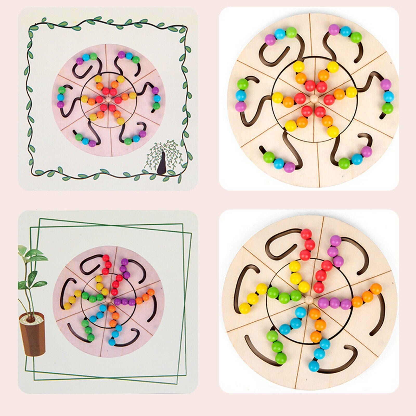 Bead Maze Puzzle Toys DIY Multifunctional Toddlers Learning Colour Cognitive
