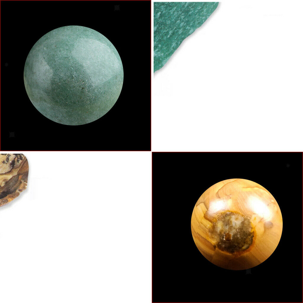9 Planets Crystal Balls Gemstones w/ Storage Box Decor Gift Collection