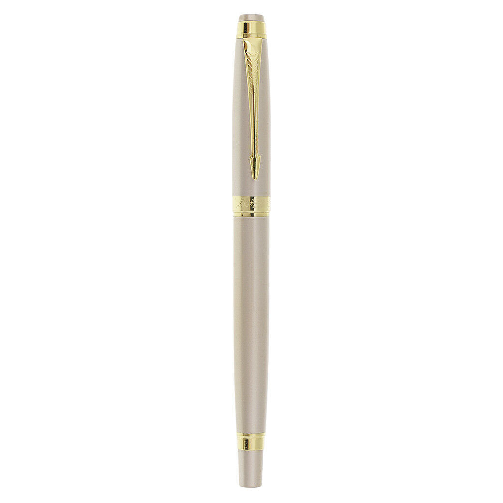 Metal Fountain Pen Golden Trim 0.38mm Stainless Steel Nib Business Gift Pen