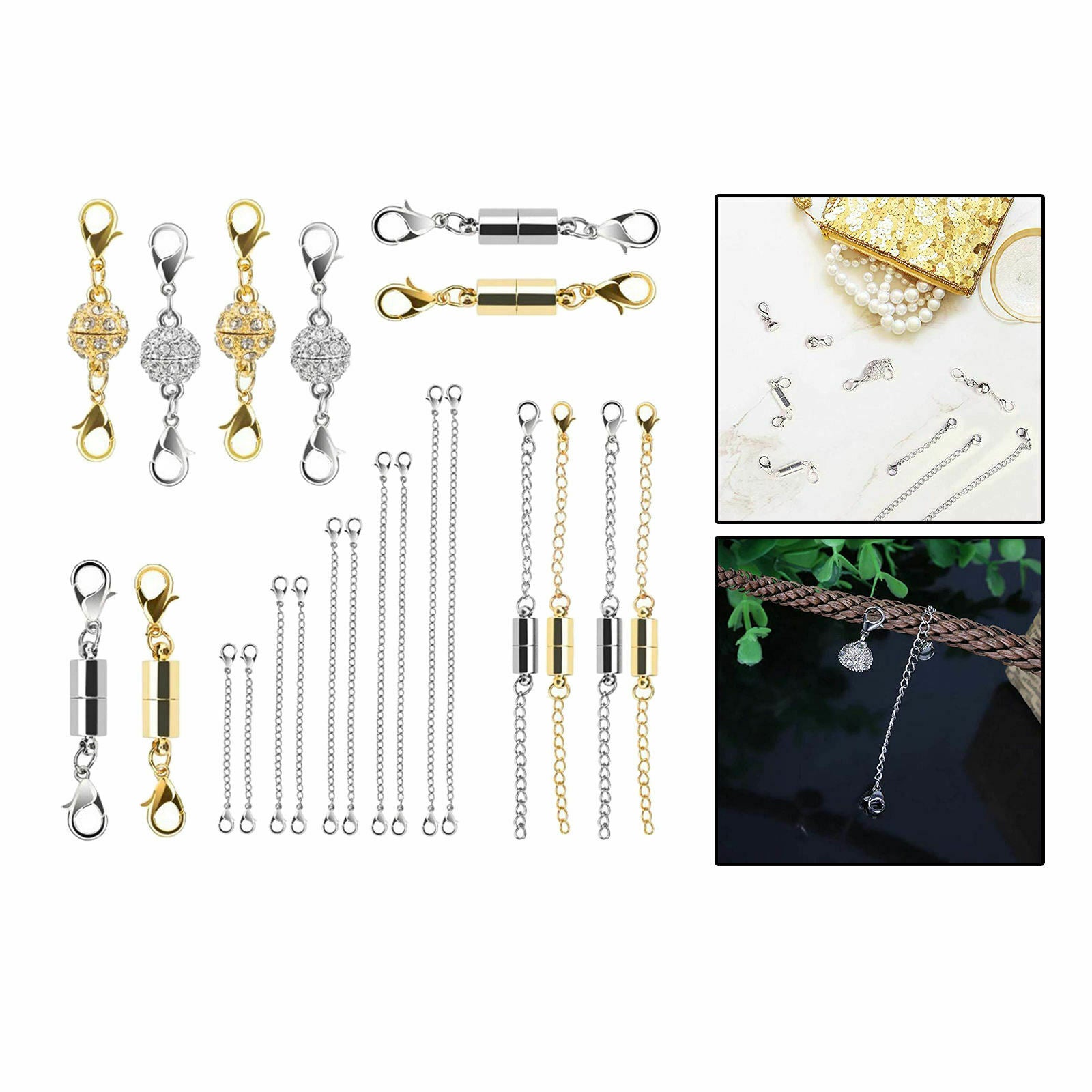 22 Pcs Magnetic Clasp Built-in Necklace Clasp Set for Anklets Crafts Bracelet