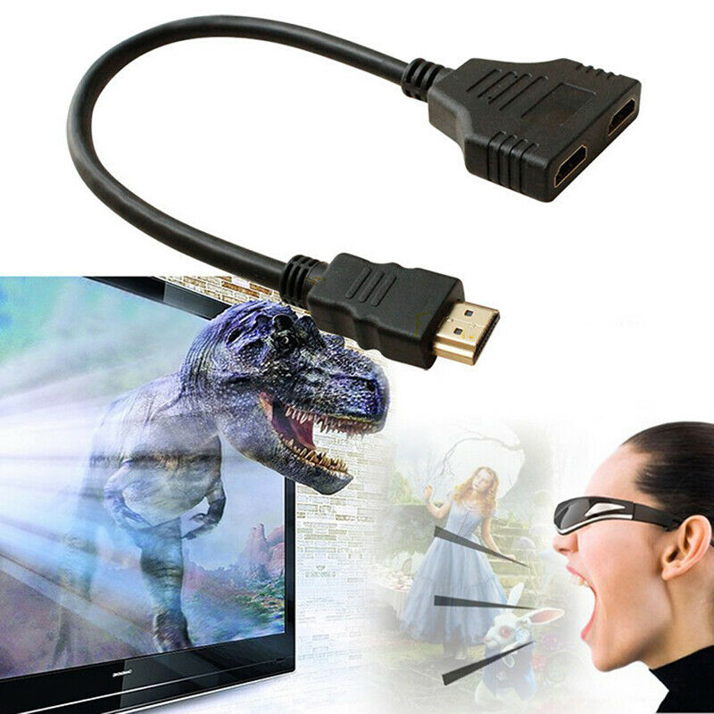HDMI Splitter Cable Male to Dual HDMI 2 Female Y Splitter Adapter in HDMI.l8