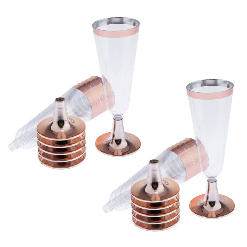 12Pcs Disposable Plastic Champagne Cups Wedding Supplies Birthday Pub Bar