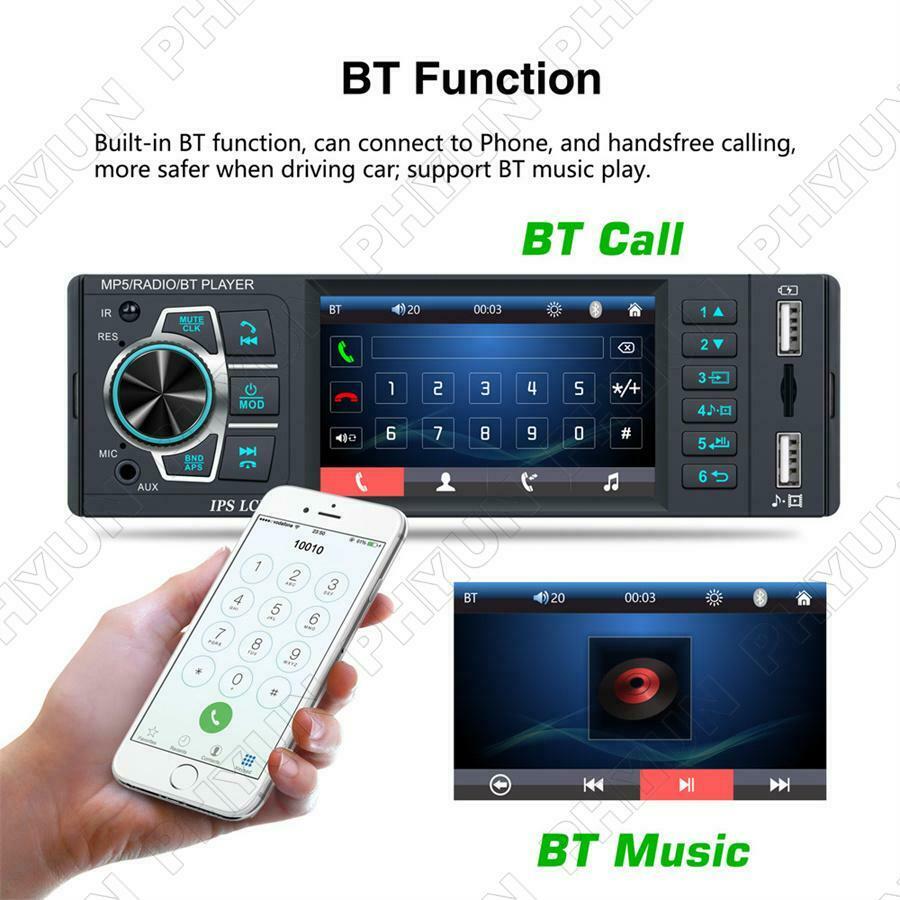 Universal 3.8" Car SUV Radio FM Player Steering Wheel Control Support Micophone