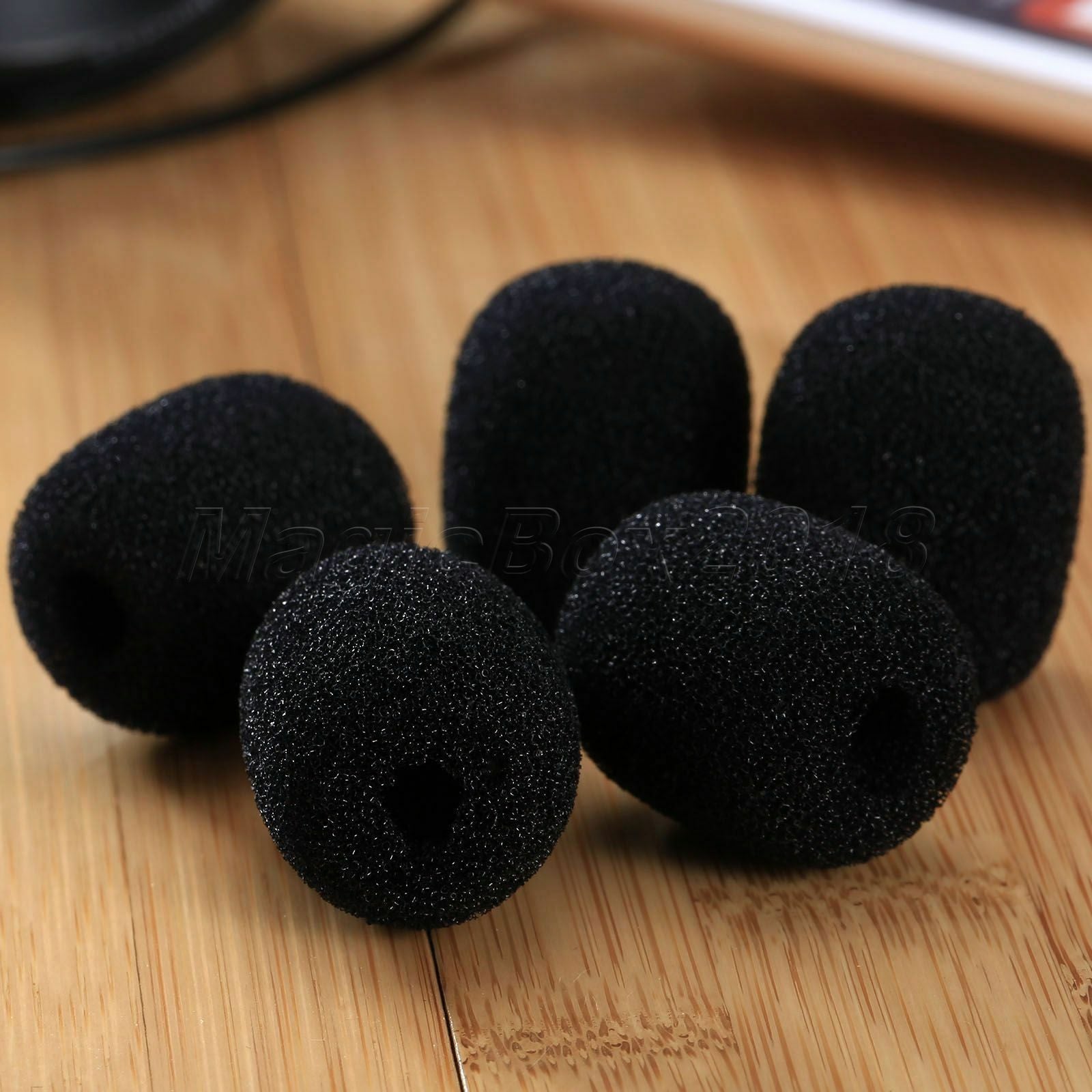 5pcs 25x6mm Black Mini Microphone Headset Windscreen Foam Mic Cover DJ Karaoke
