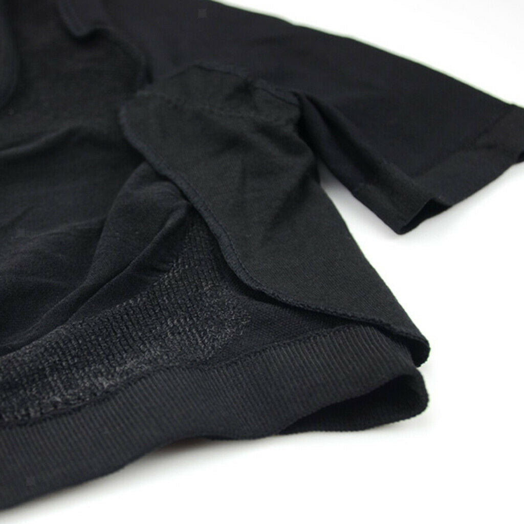 Black Yoga Short Shirt Sleeves Vest Underarm Sweat  Pads, Washable Cloth
