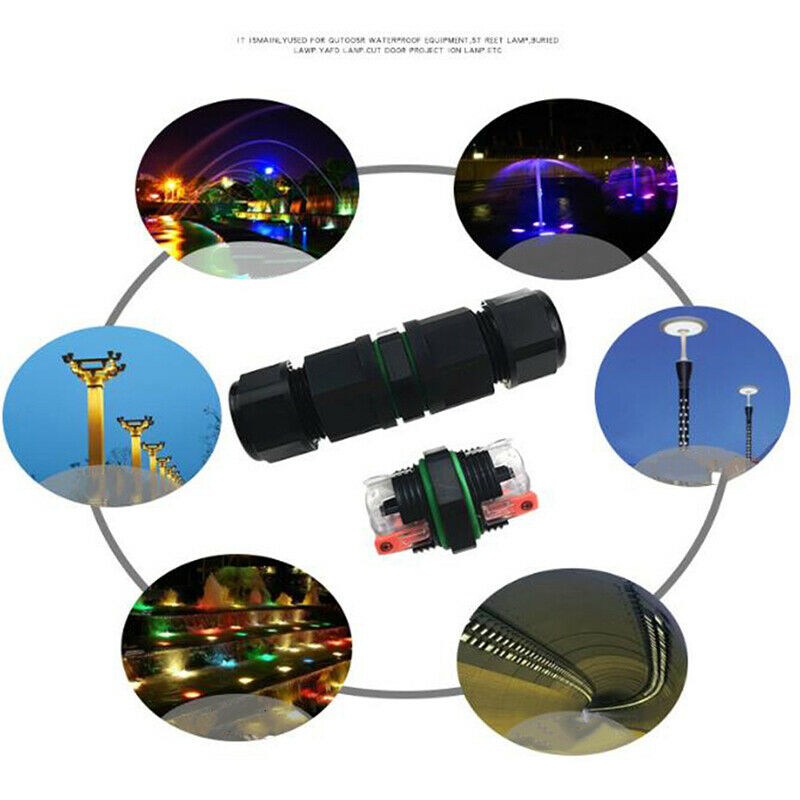 3 Core Joint IP68 Waterproof Electrical Cable Wire Straight Connector Out.l8