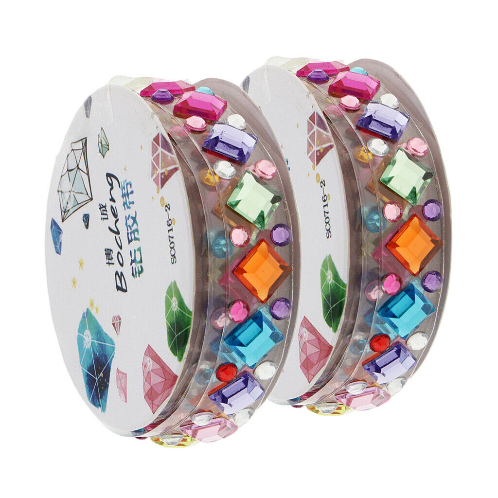 2 Roll Self Adhesive Diamante Stick Rhinestone Tape Craft DIY Decor Stickers