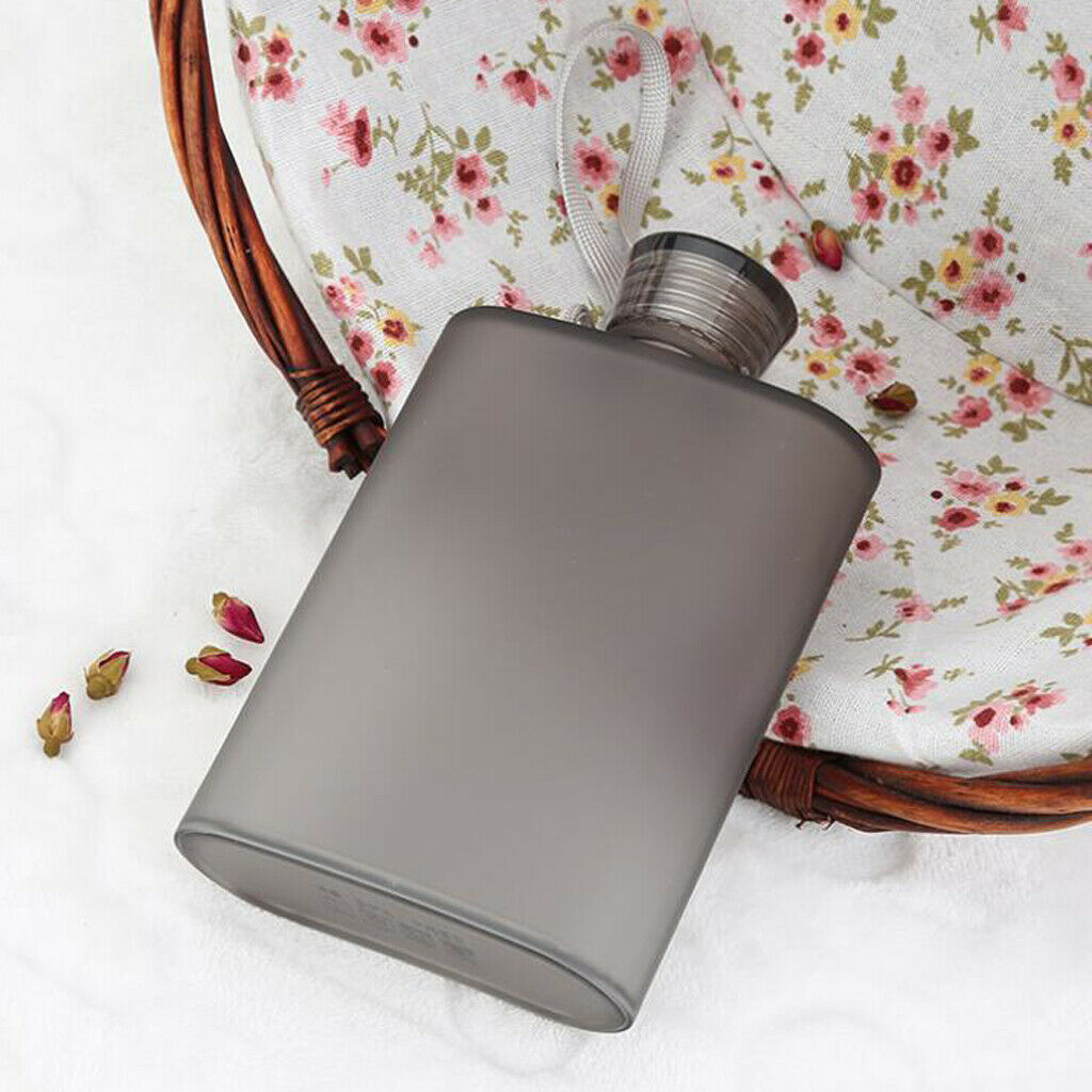2pcs Plastic Hip Flask for Liquor  Alcohol Pocket Drinkware Blue & Grey