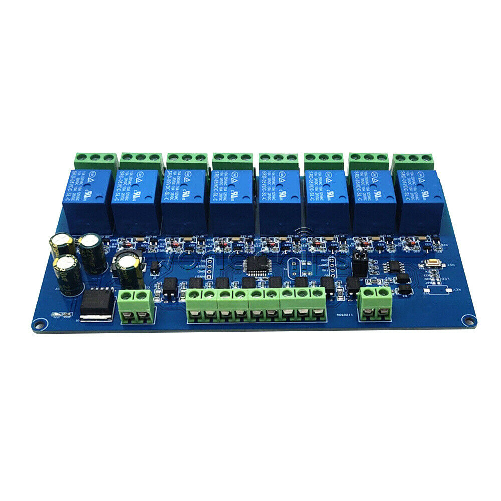 8 Channel Modbus Rtu Relay Module RS485 TTL 7-30V Communication Control Switch