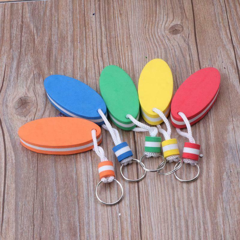 5Pcs Oval Foam Floating Keychain Boating Fishing Surfing Outdoor Sports Keyrings