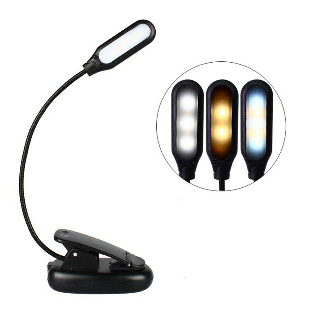 Dimmable Flexible USB Rechargeable Fashion 5LED Light Clip-on Bed Table Desk