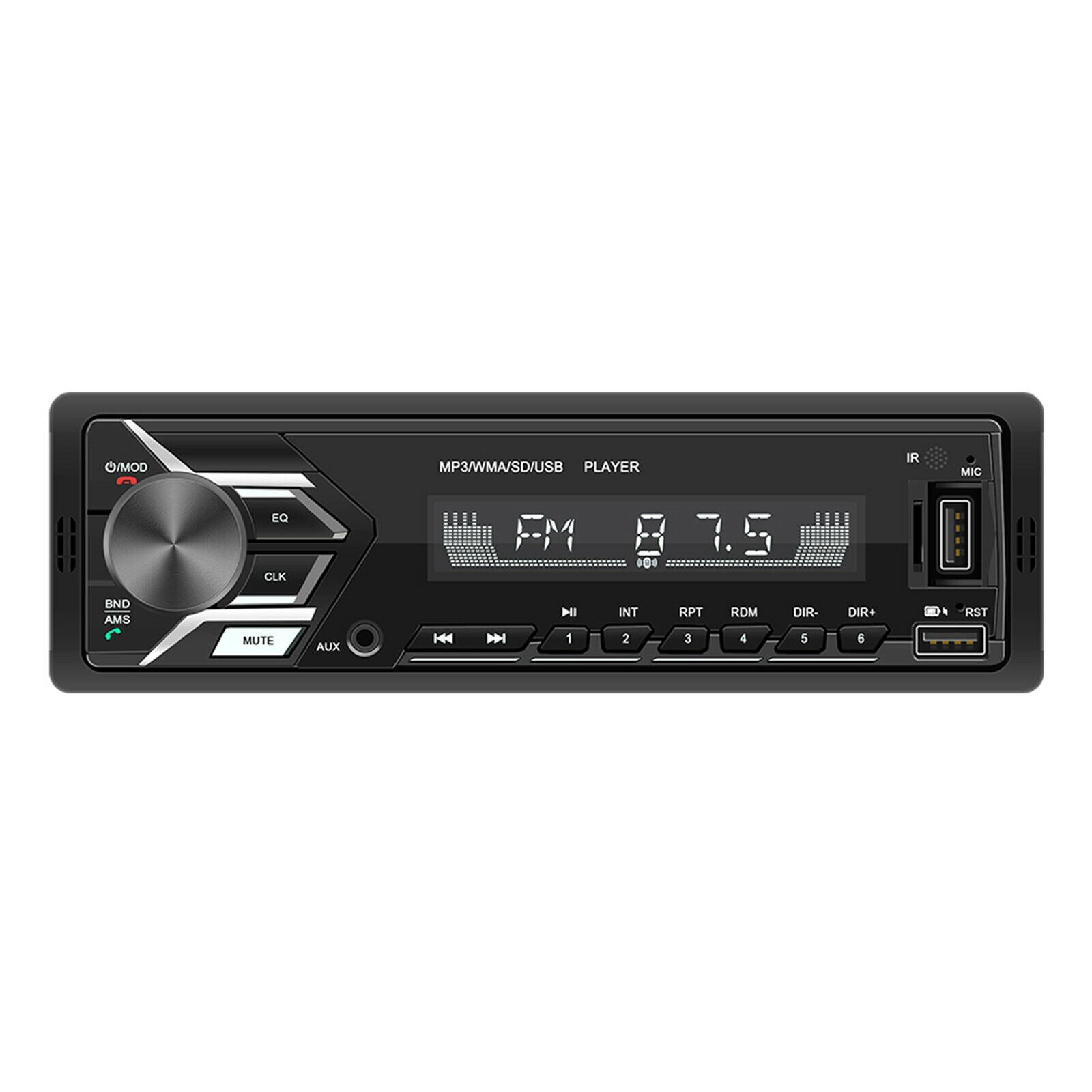 Audio Bluetooth Car Stereo Support CD AM/FM AUX Input Remote Control 7 Color