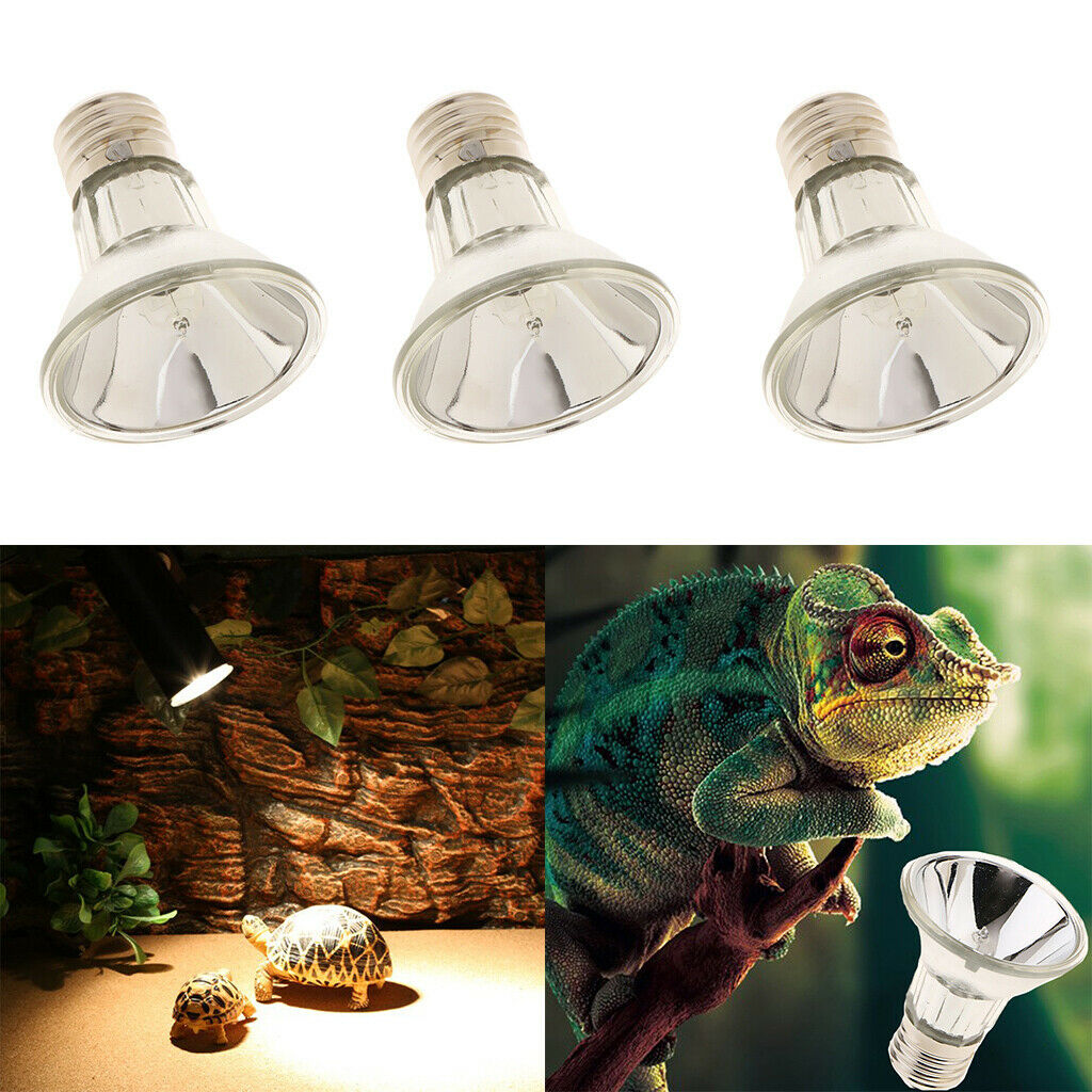 3pcs E27 Reptile Halogen Spotlight Full Spectrum UVA UVB Heating Light 25W