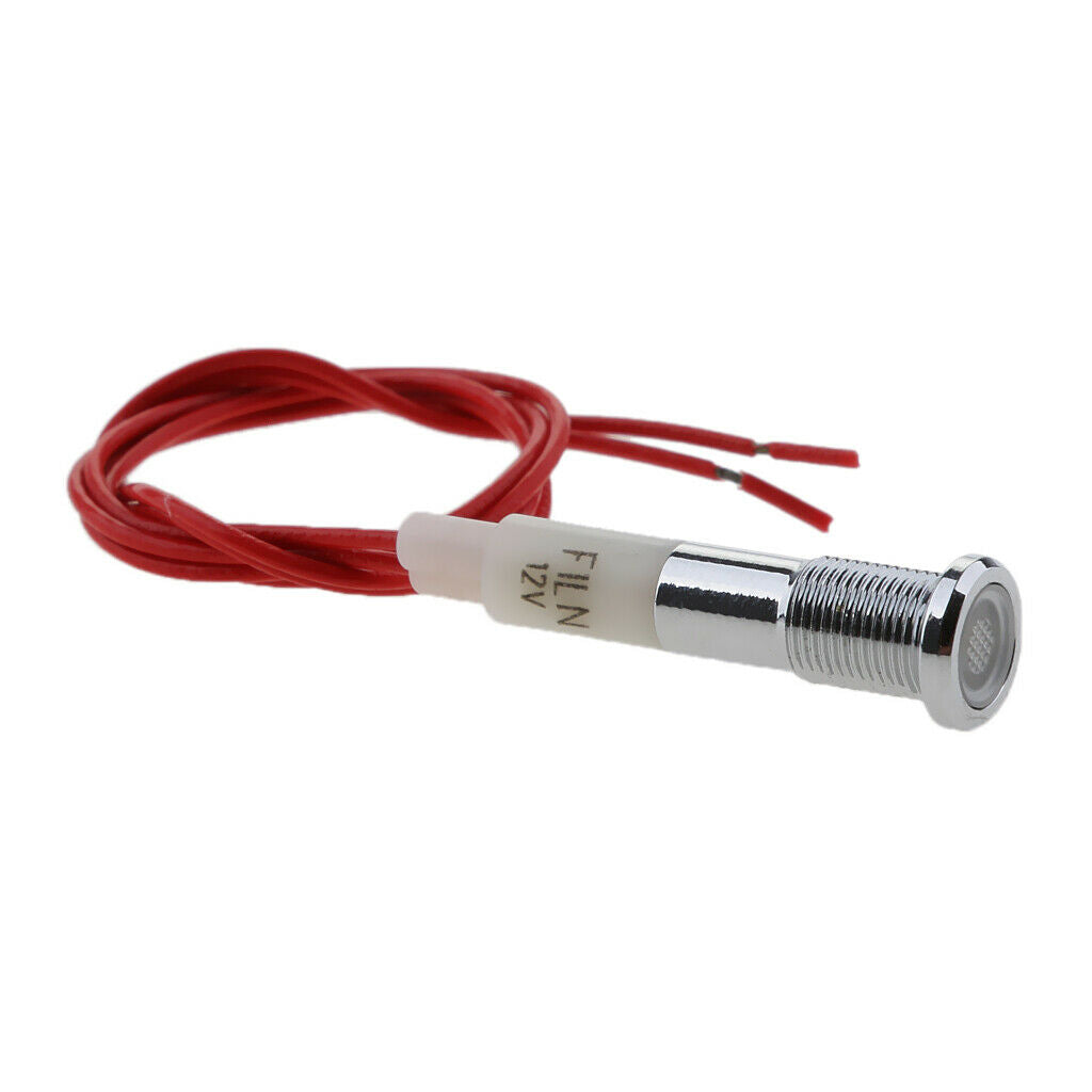 12V 6mm Boat Car Bulb With LED Light Indicator Wire, 4pcs