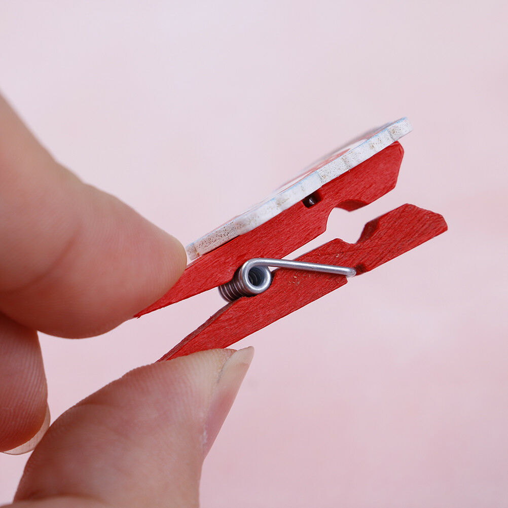 10 Pcs/lot Mini Wooden Paper Clips Photo Pegs Santa Claus Wood Paper Clip^lk XC