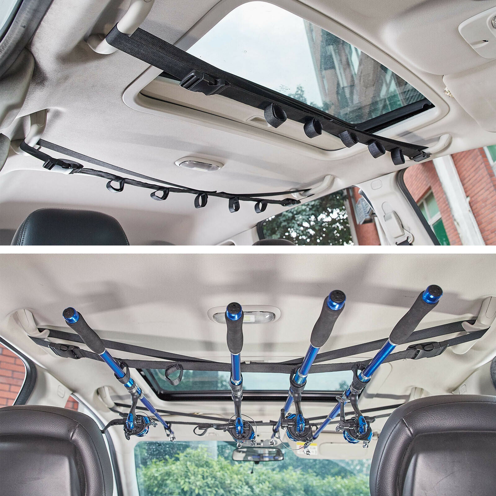 5 Slots Fishing Rod Holder Belt for Car Fishing Pole Carrier Tackle Tools