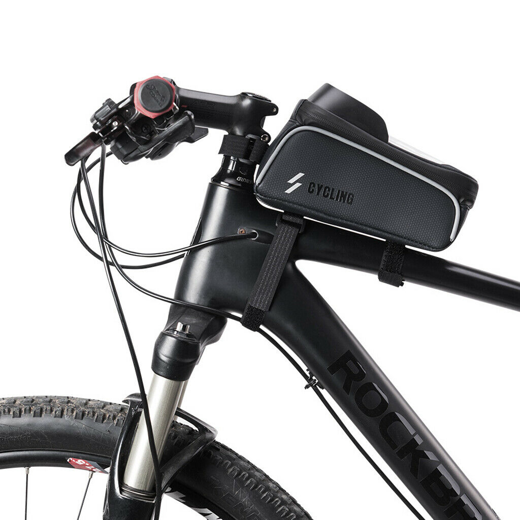 Bike Frame Bag Waterproof Bicycle Front Tube Handlebar Pack with Phone Case
