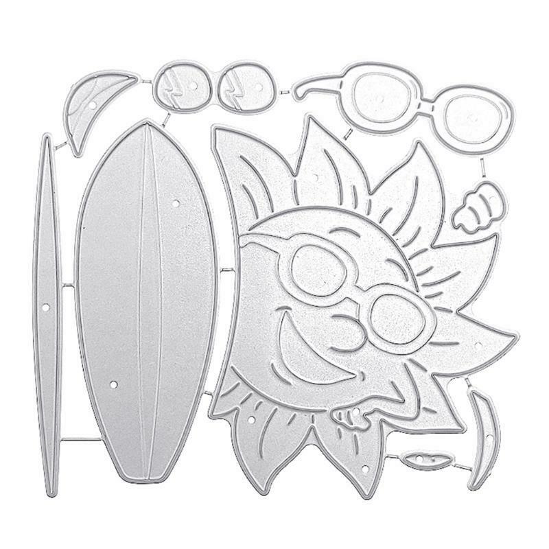 Surfboard Sun with Sunglasses Carbon Steel Cutting Dies DIY Scrapbooking Photo
