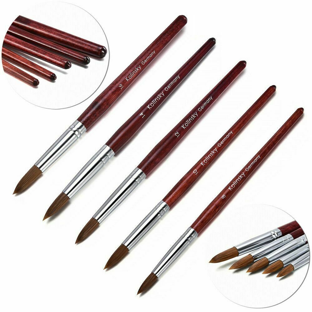 Handle Nail Painting Brush Acrylic Nail Art Brush Flower Drawing Pen Sable Hair
