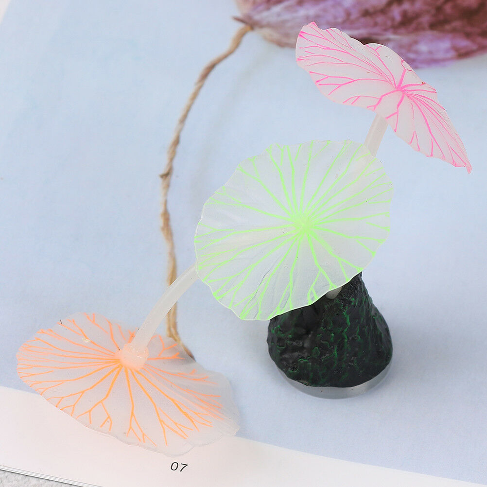 Aquariums accessory artificial coral reef glowing fish tank lotus leaf lum.l8