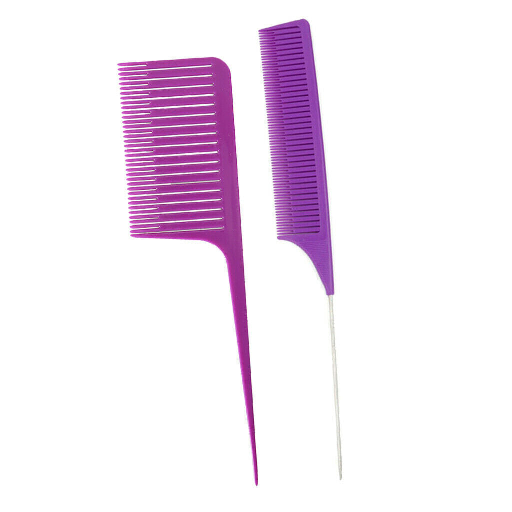 2x New Fine&Wide Sectioning Weave Highlighting Foiling Hair Combs Comb Brush