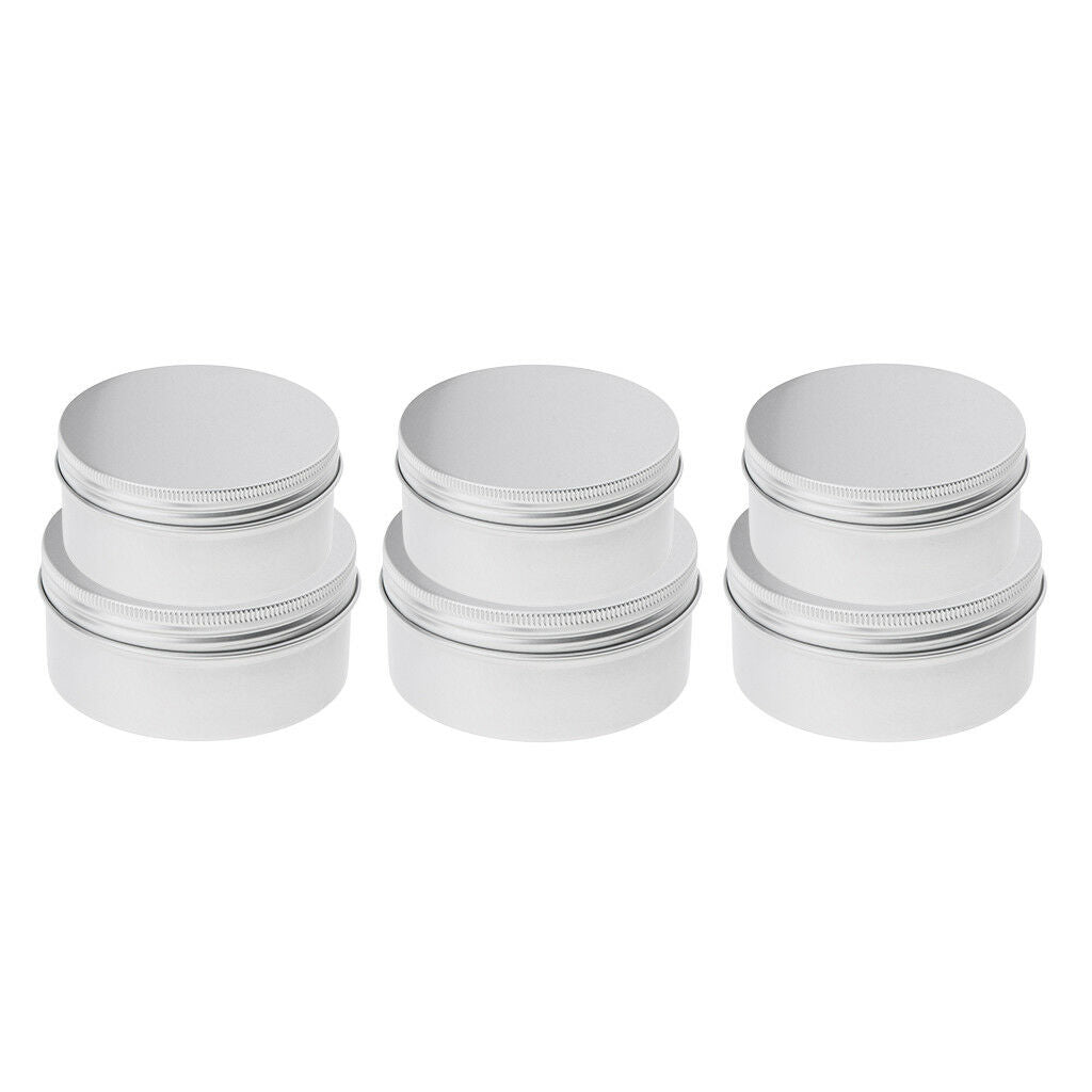 6pcs 200ml 250ml Empty Aluminium Nail Art Accessories Pot Jar Tin Container
