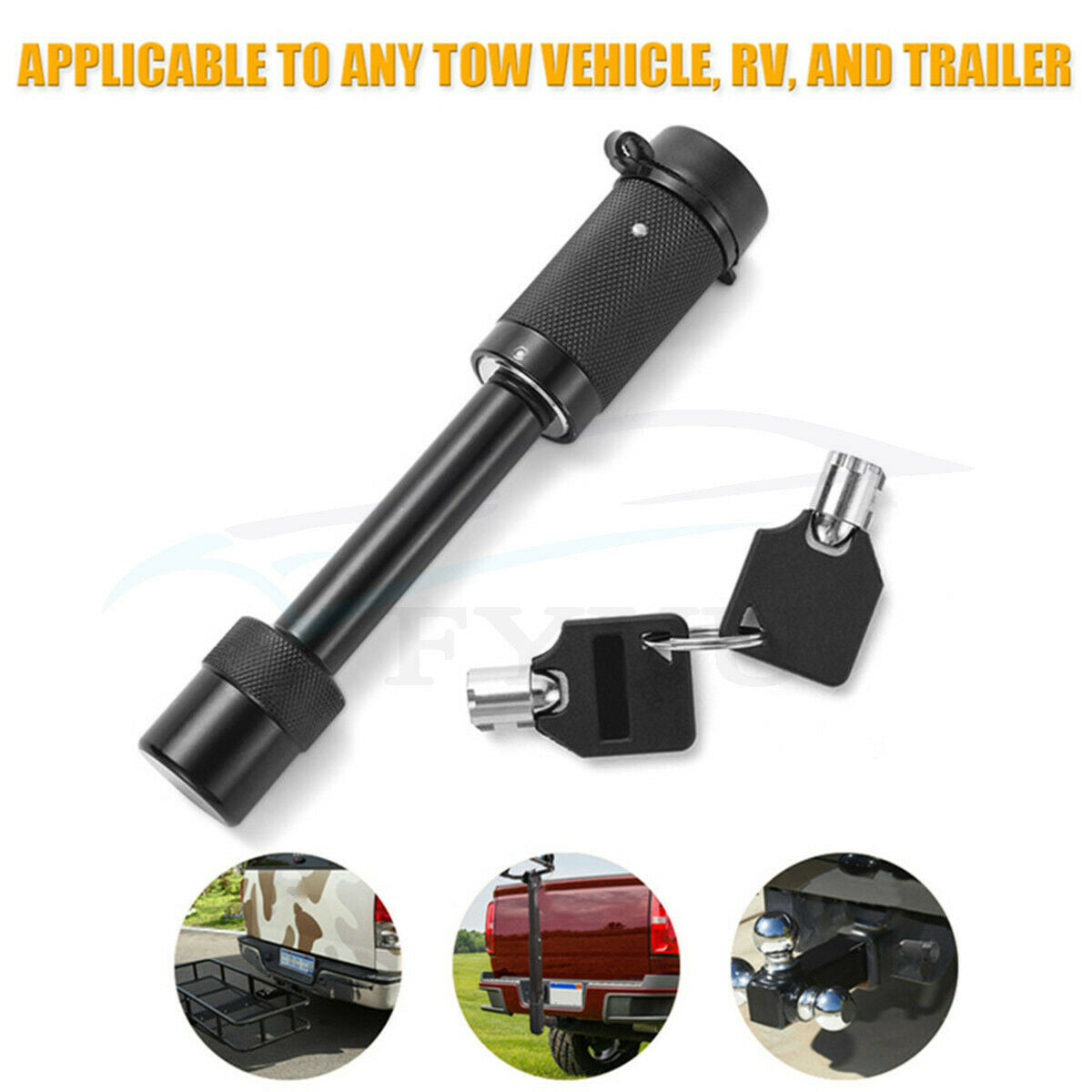 Heavy Duty 5/8" Trailer Hitch Pin Lock 2 Keys for Class III/ IV/V Hitch Receiver